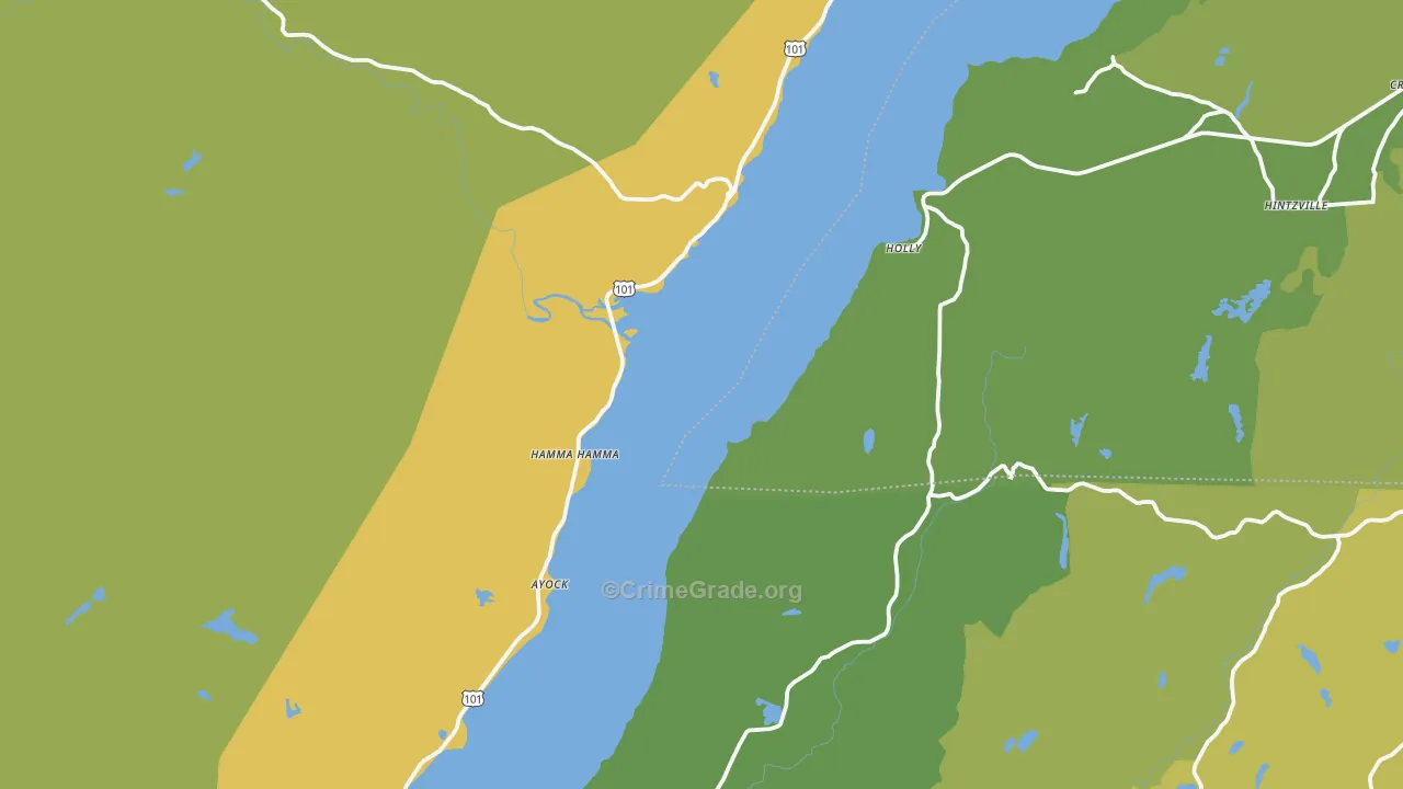 Lilliwaup, WA Map of Vehicle Theft Rates