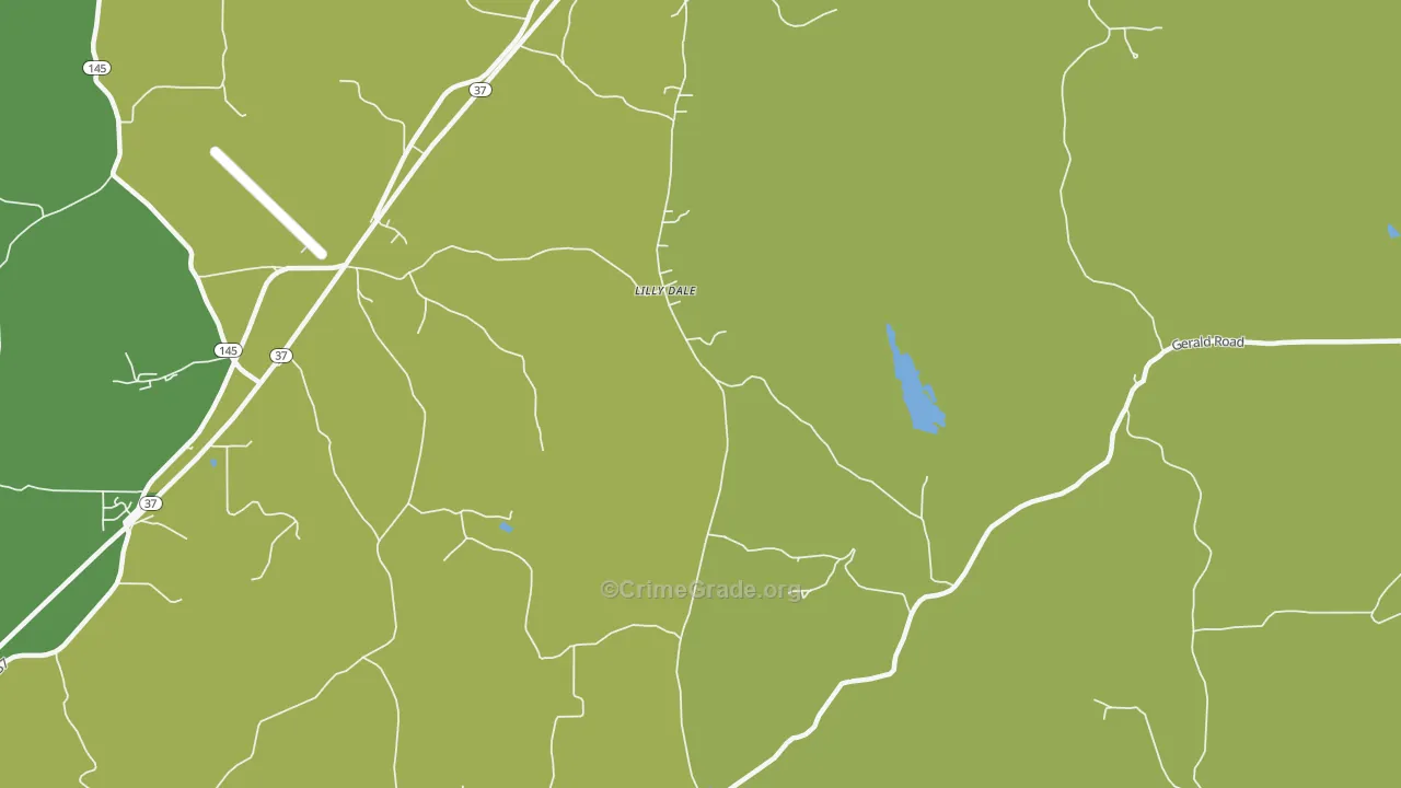 Lilly Dale, IN Map of Vehicle Theft Rates