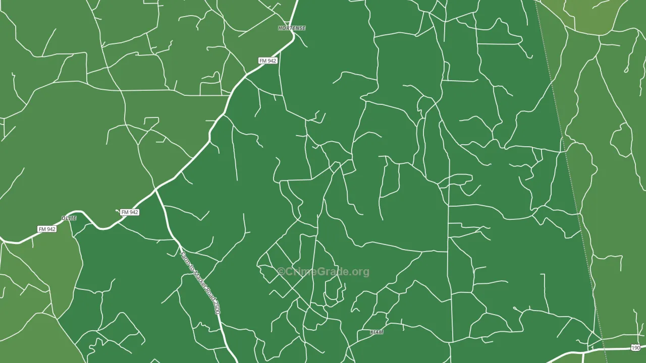 Lily Island, TX Map of Vehicle Theft Rates