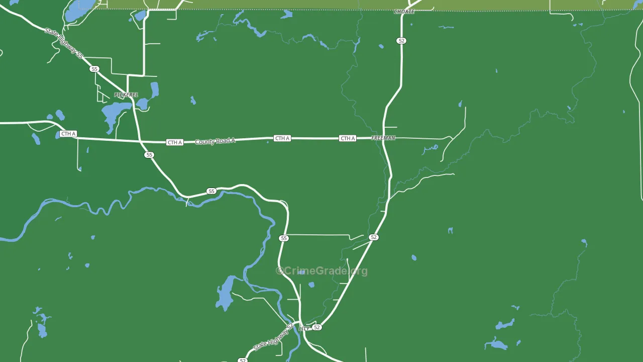 Lily, WI Map of Vehicle Theft Rates
