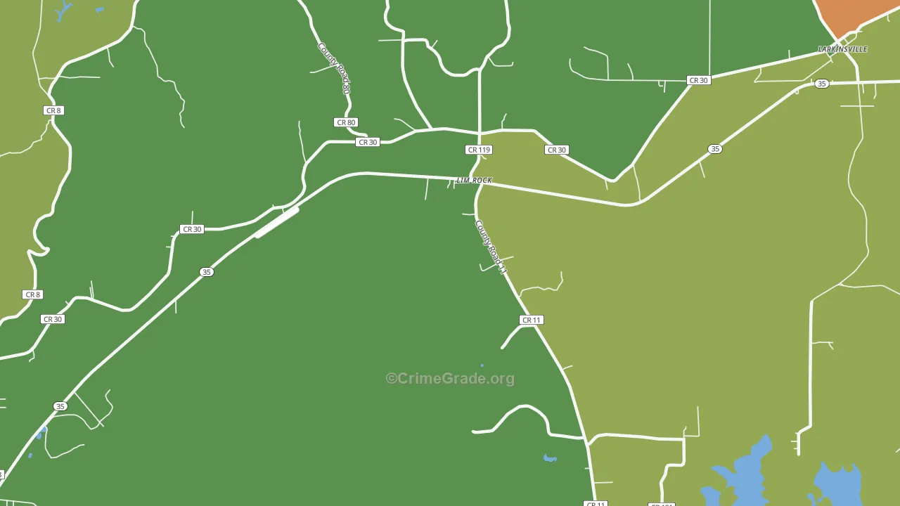 Lim Rock, AL Map of Vehicle Theft Rates