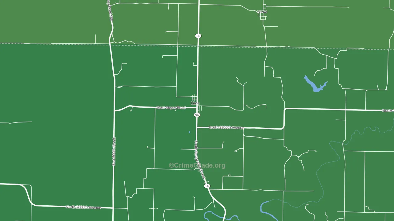 Lima, IL Map of Vehicle Theft Rates