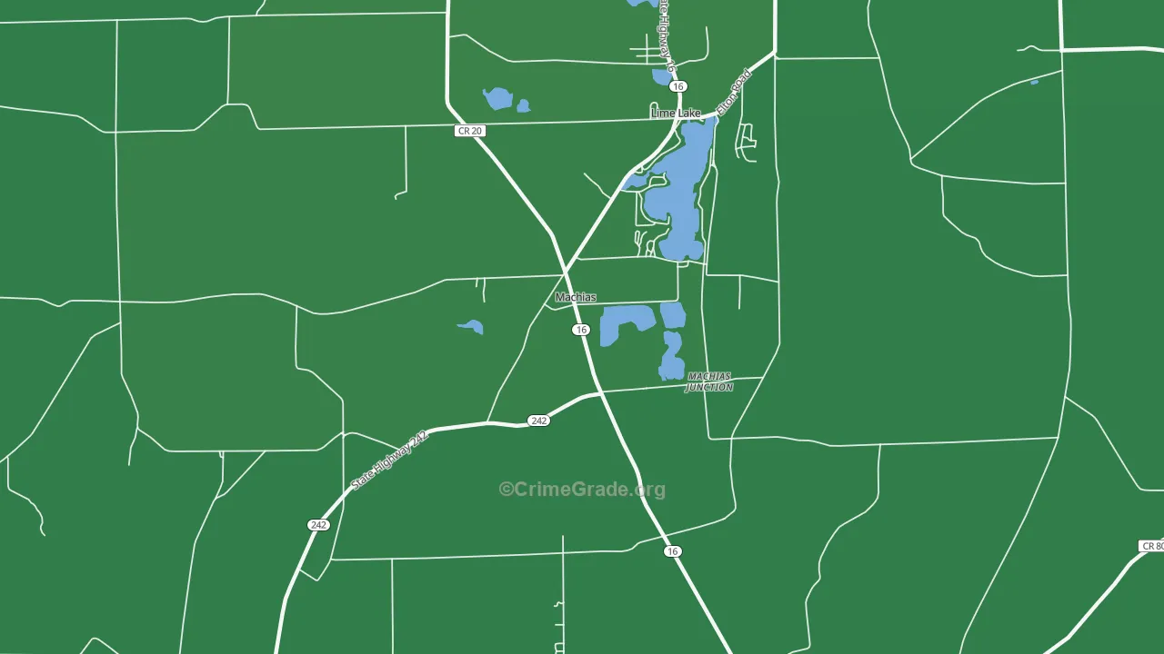 Lime Lake, NY Map of Vehicle Theft Rates