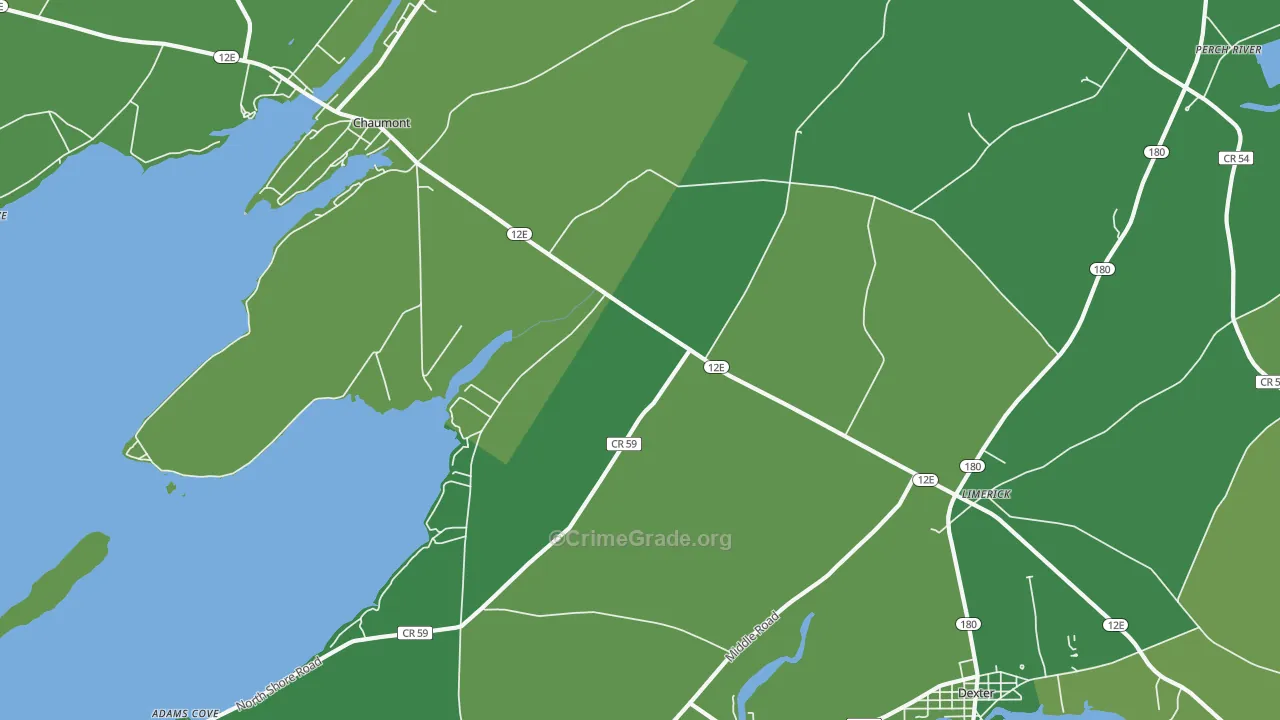 Limerick, NY Map of Vehicle Theft Rates