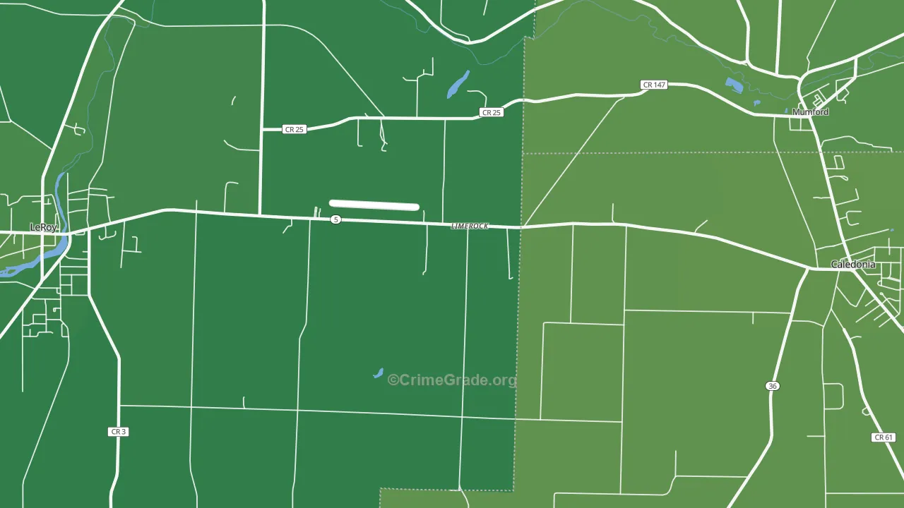 Limerock, NY Map of Vehicle Theft Rates