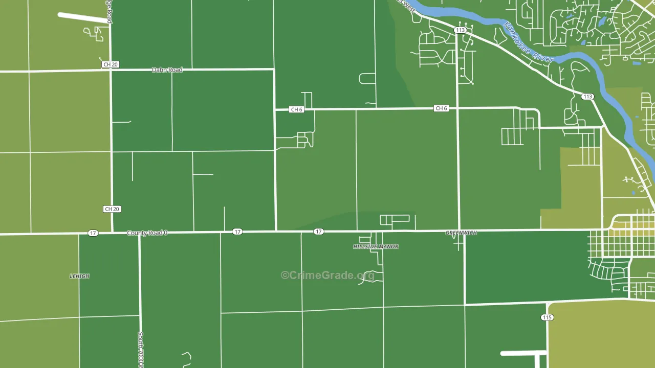 Limestone, IL Map of Vehicle Theft Rates
