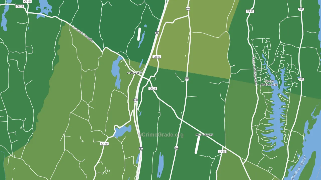 Limestreet, NY Map of Vehicle Theft Rates