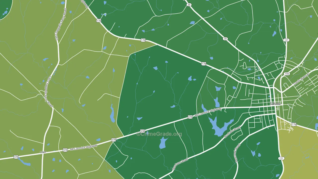 Limp, SC Map of Vehicle Theft Rates