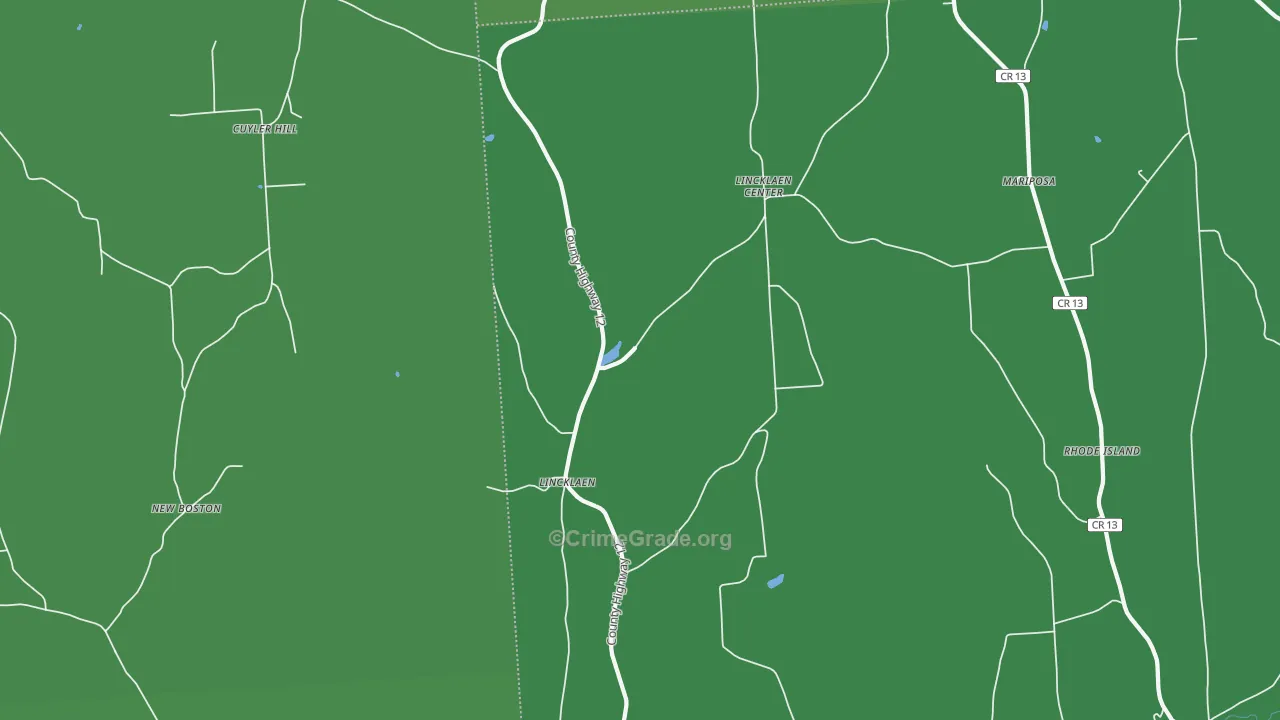 Lincklaen, NY Map of Vehicle Theft Rates