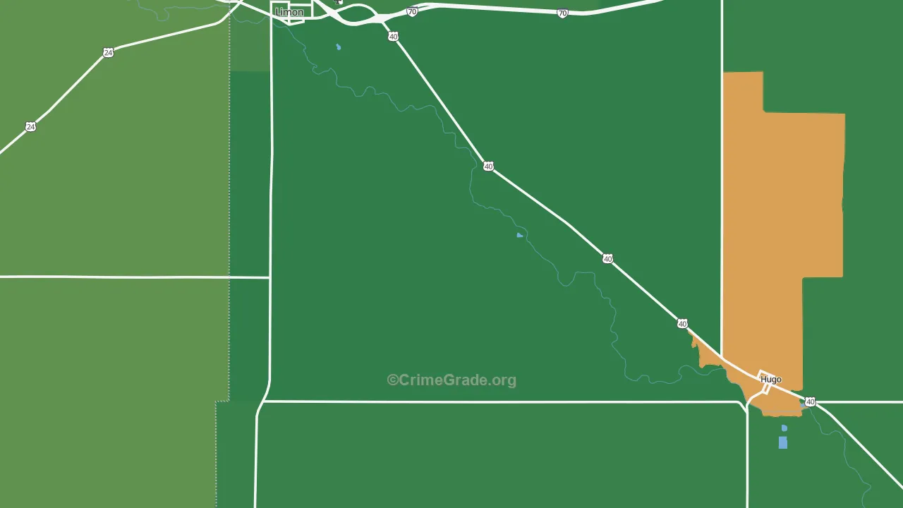 Lincoln County, CO Map of Vehicle Theft Rates