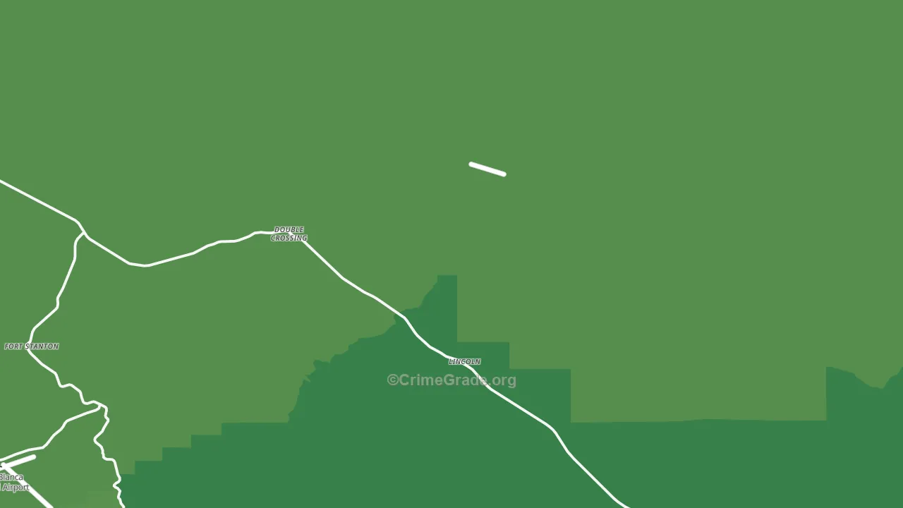 Lincoln, NM Map of Vehicle Theft Rates