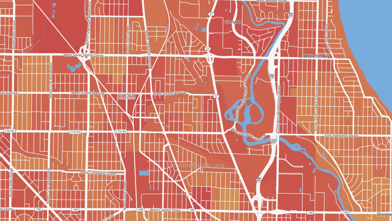 Lincoln Park, Milwaukee, WI Map of Vehicle Theft Rates