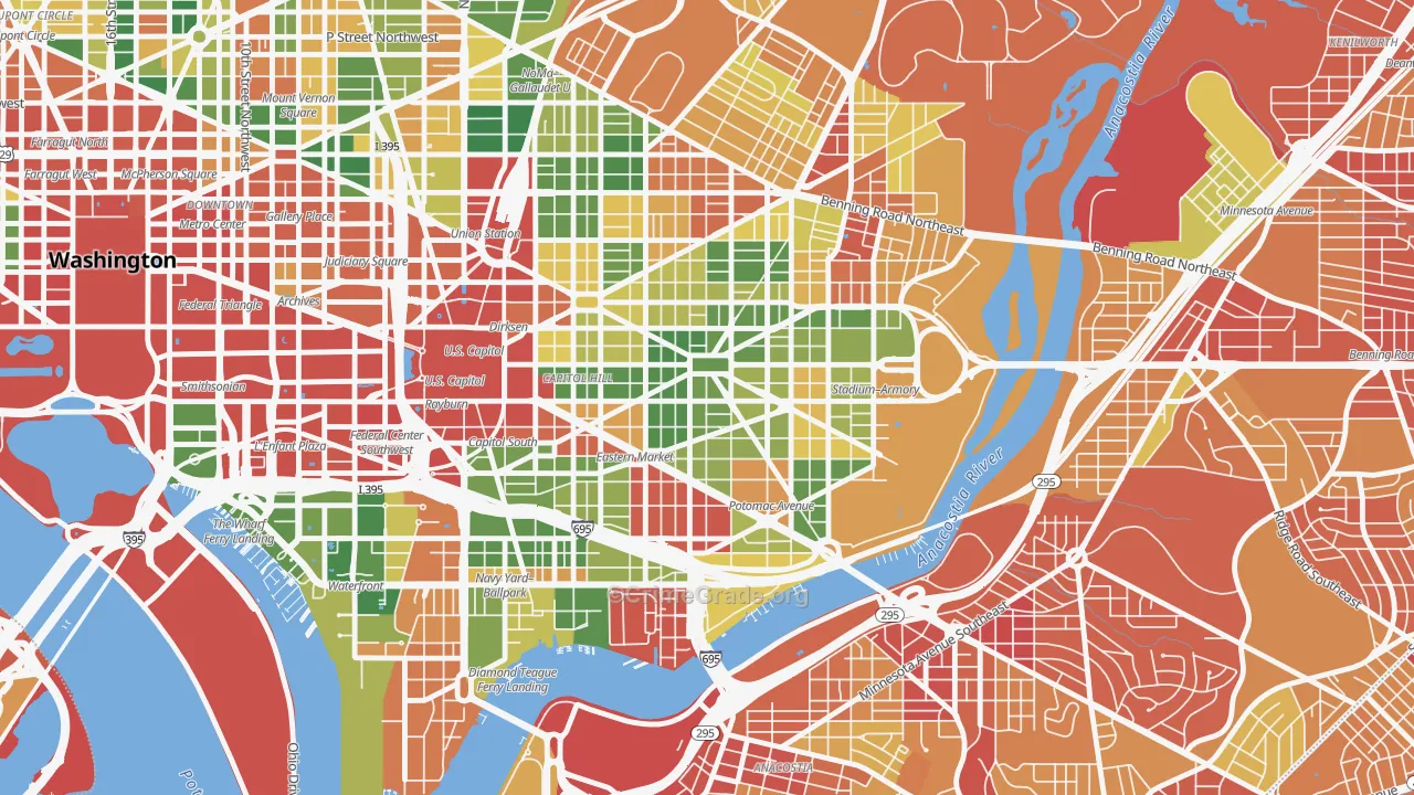 Lincoln Park, Washington, DC Map of Vehicle Theft Rates