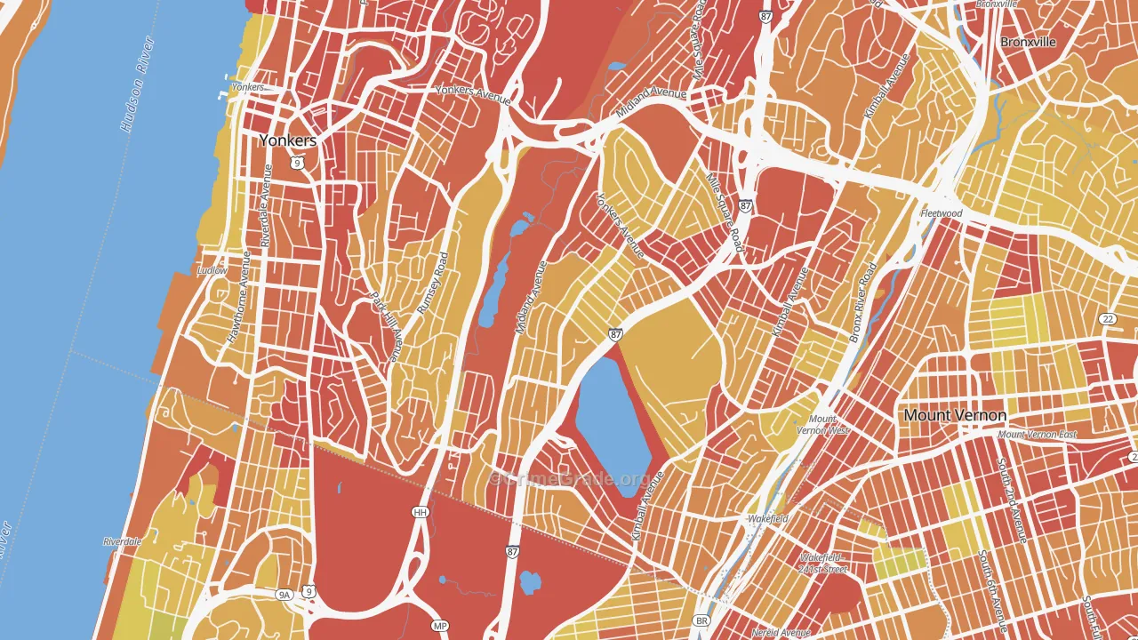 Lincoln Park, Yonkers, NY Map of Vehicle Theft Rates