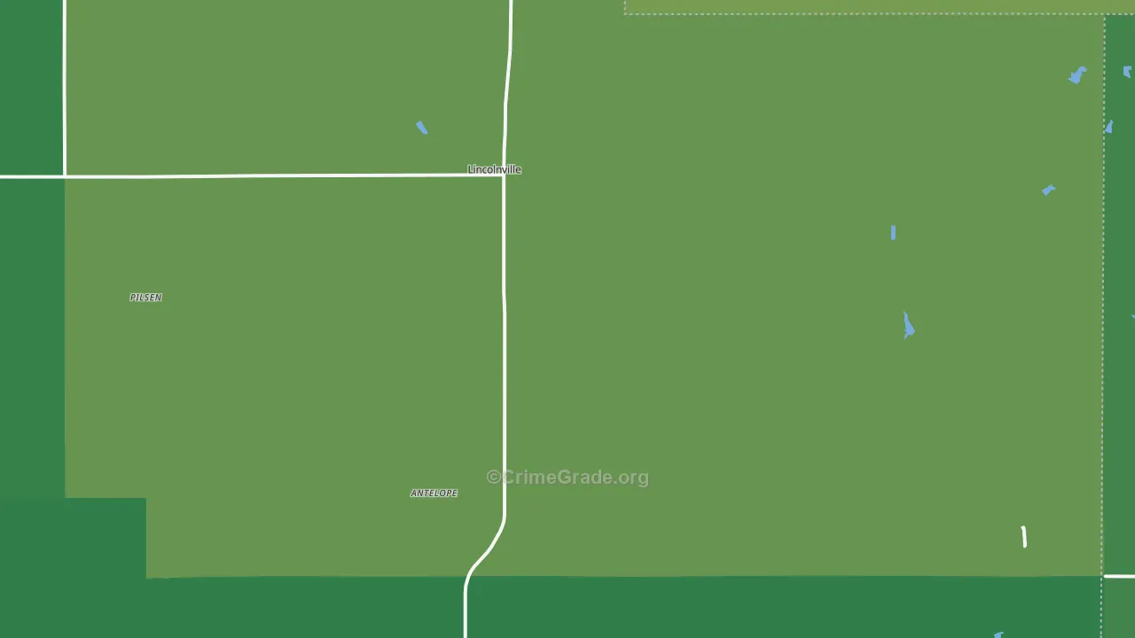 Lincolnville, KS Map of Vehicle Theft Rates