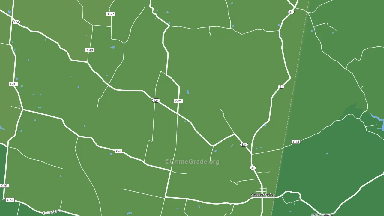 Lincolnville, OH Map of Vehicle Theft Rates