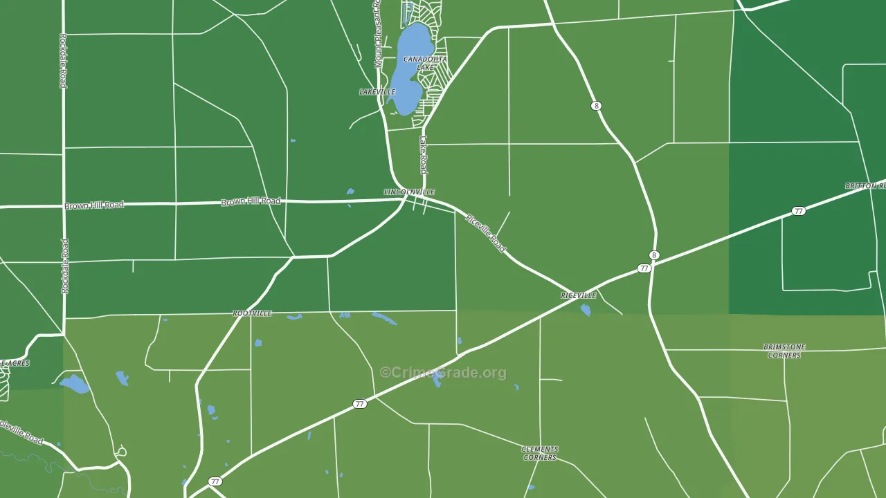 Lincolnville, PA Map of Vehicle Theft Rates