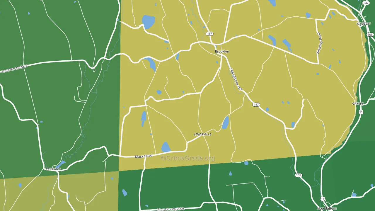 Lindaville, PA Map of Vehicle Theft Rates