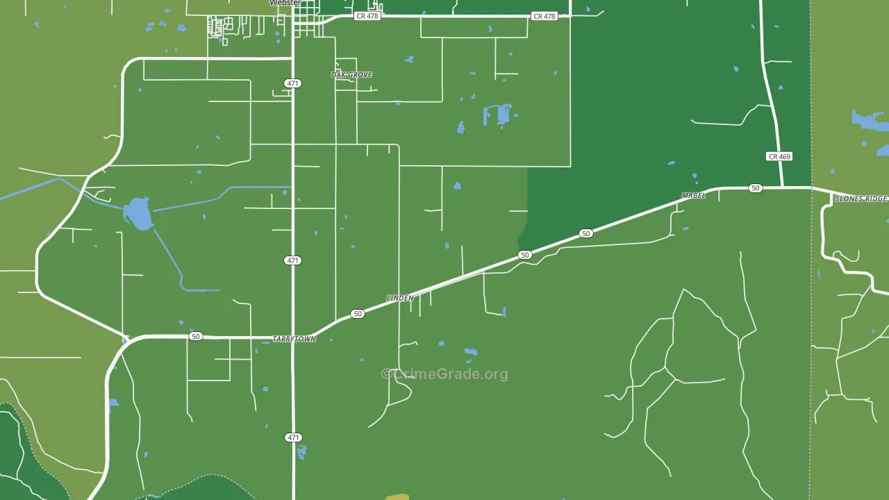 Linden, FL Map of Vehicle Theft Rates