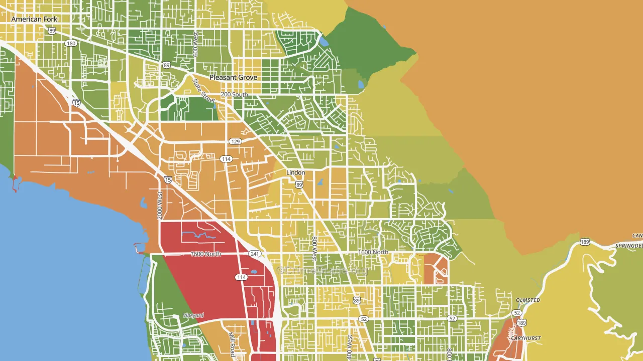 Lindon, UT Map of Vehicle Theft Rates