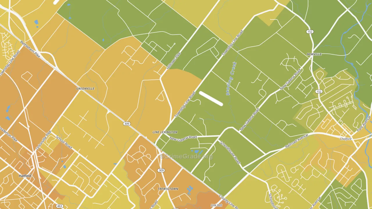 Line Lexington, PA Map of Vehicle Theft Rates
