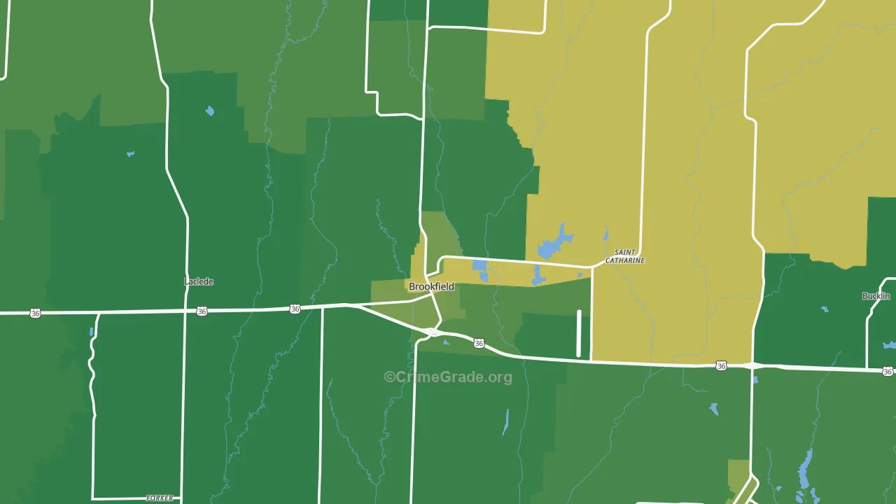 Linn County, MO Map of Vehicle Theft Rates