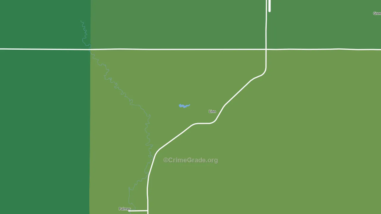 Linn, KS Map of Vehicle Theft Rates