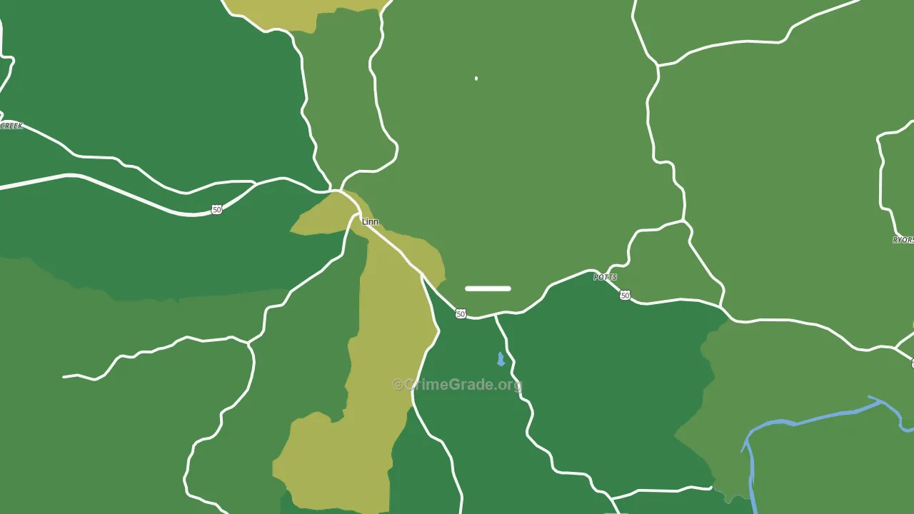 Linn, MO Map of Vehicle Theft Rates
