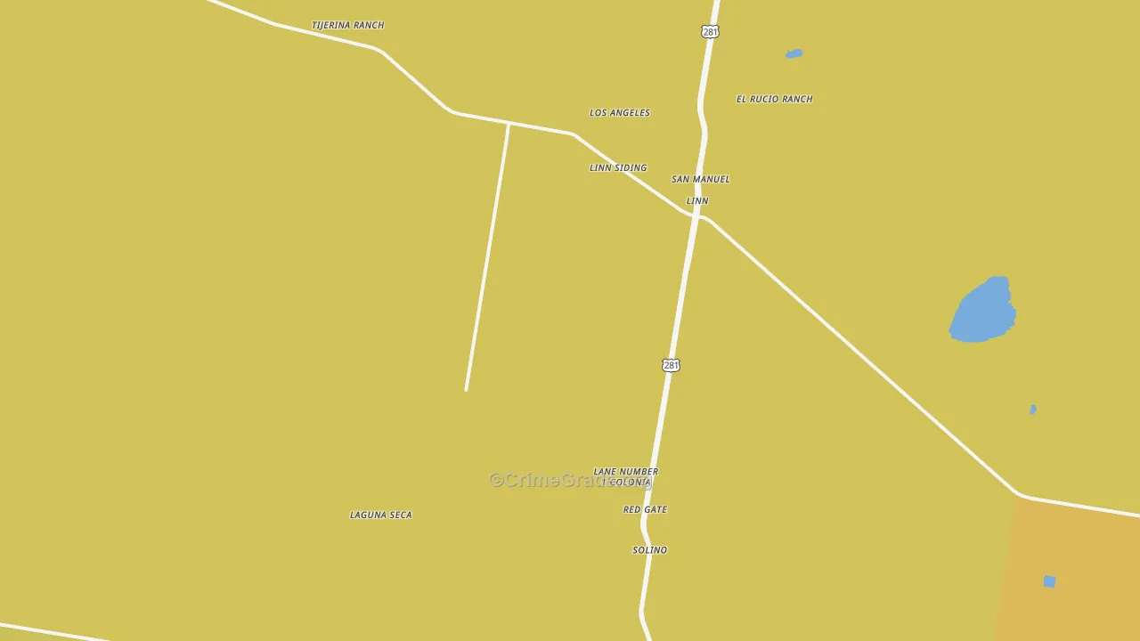 Linn, TX Map of Vehicle Theft Rates