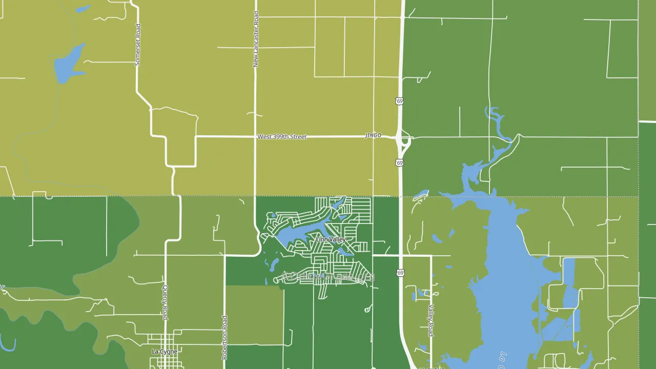Linn Valley, KS Map of Vehicle Theft Rates