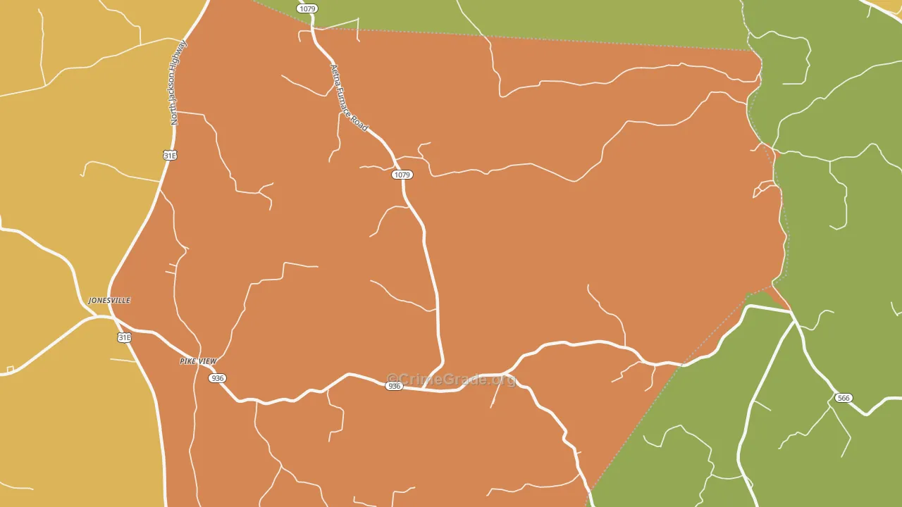 Linwood, KY Map of Vehicle Theft Rates
