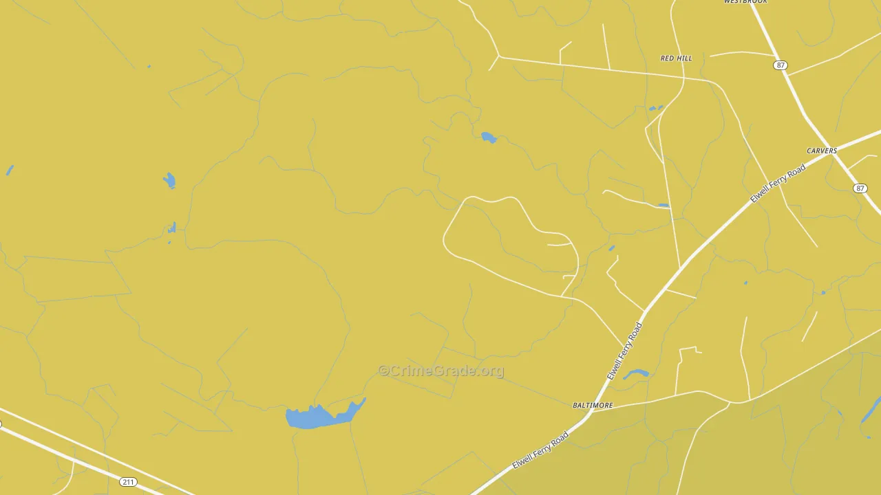Lisbon, NC Map of Vehicle Theft Rates