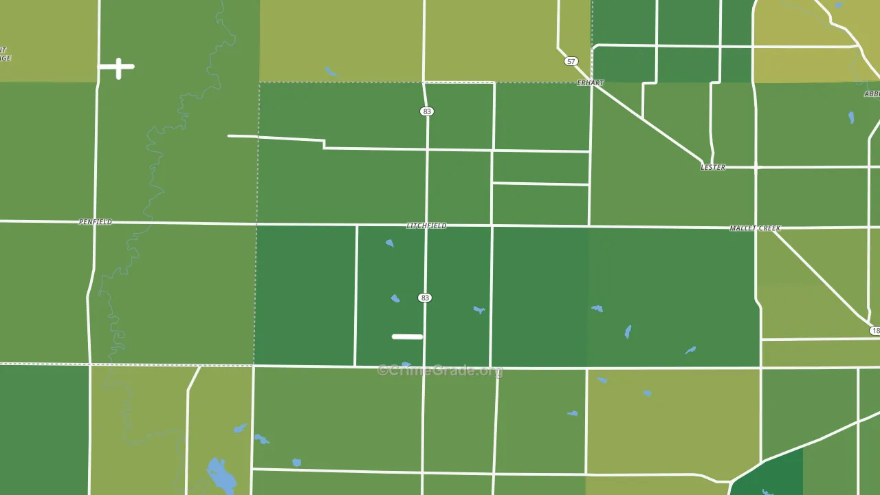 Litchfield, OH Map of Vehicle Theft Rates
