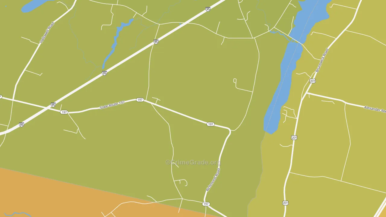 Litchfield Plains, ME Map of Vehicle Theft Rates