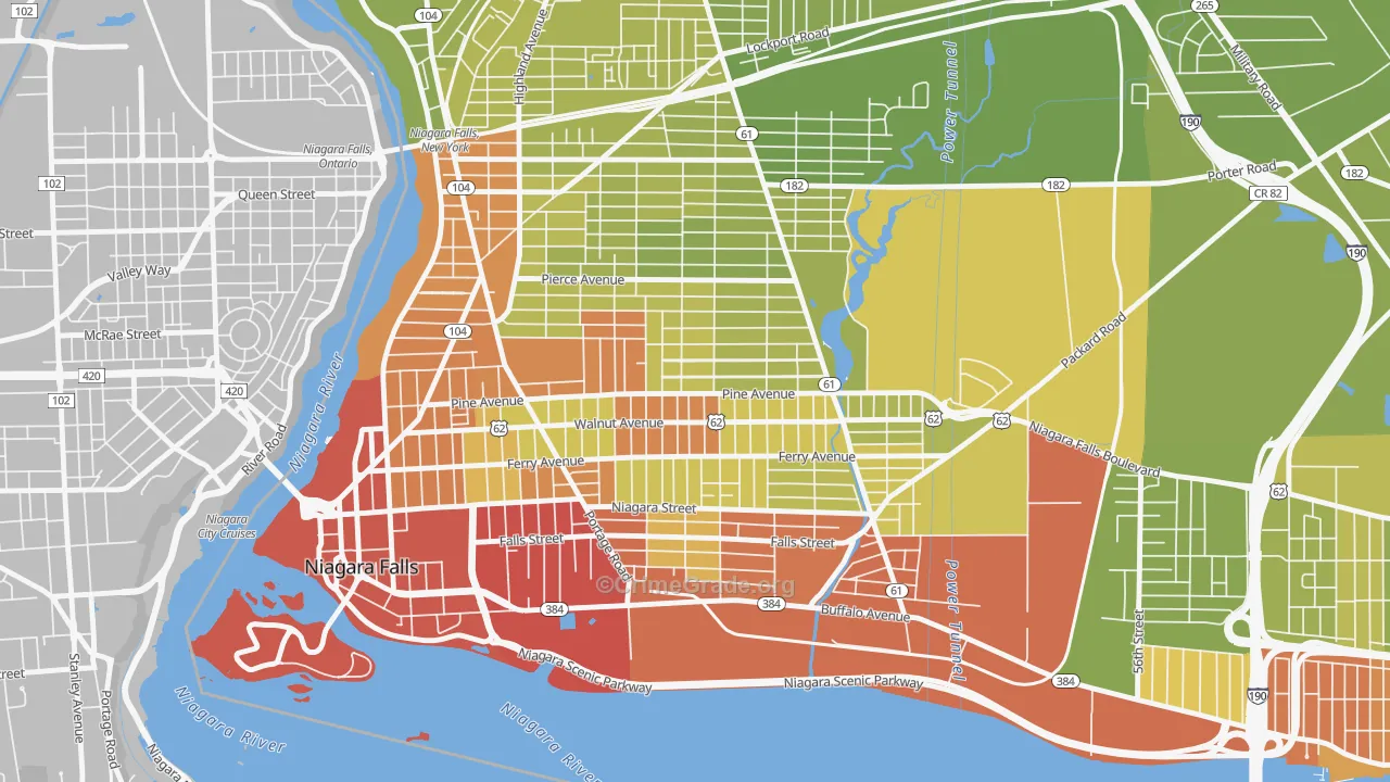 Litte Italy, Niagara Falls, NY Map of Vehicle Theft Rates