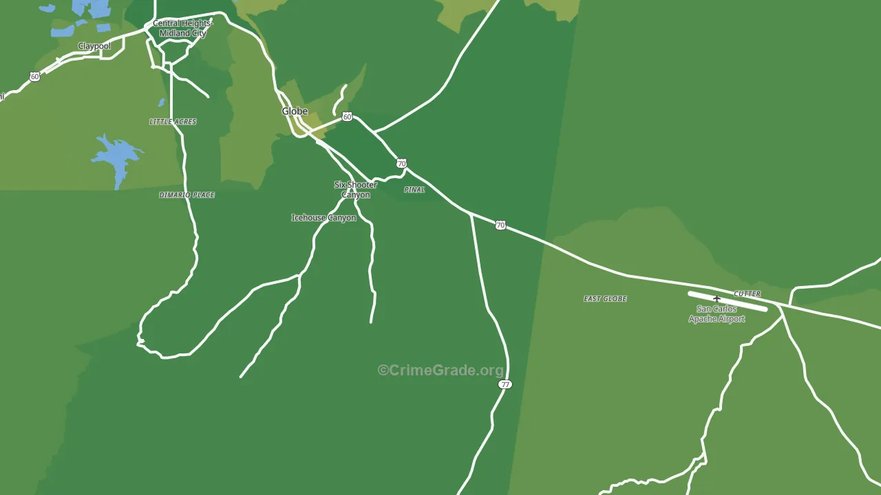 Little Acres, AZ Map of Vehicle Theft Rates