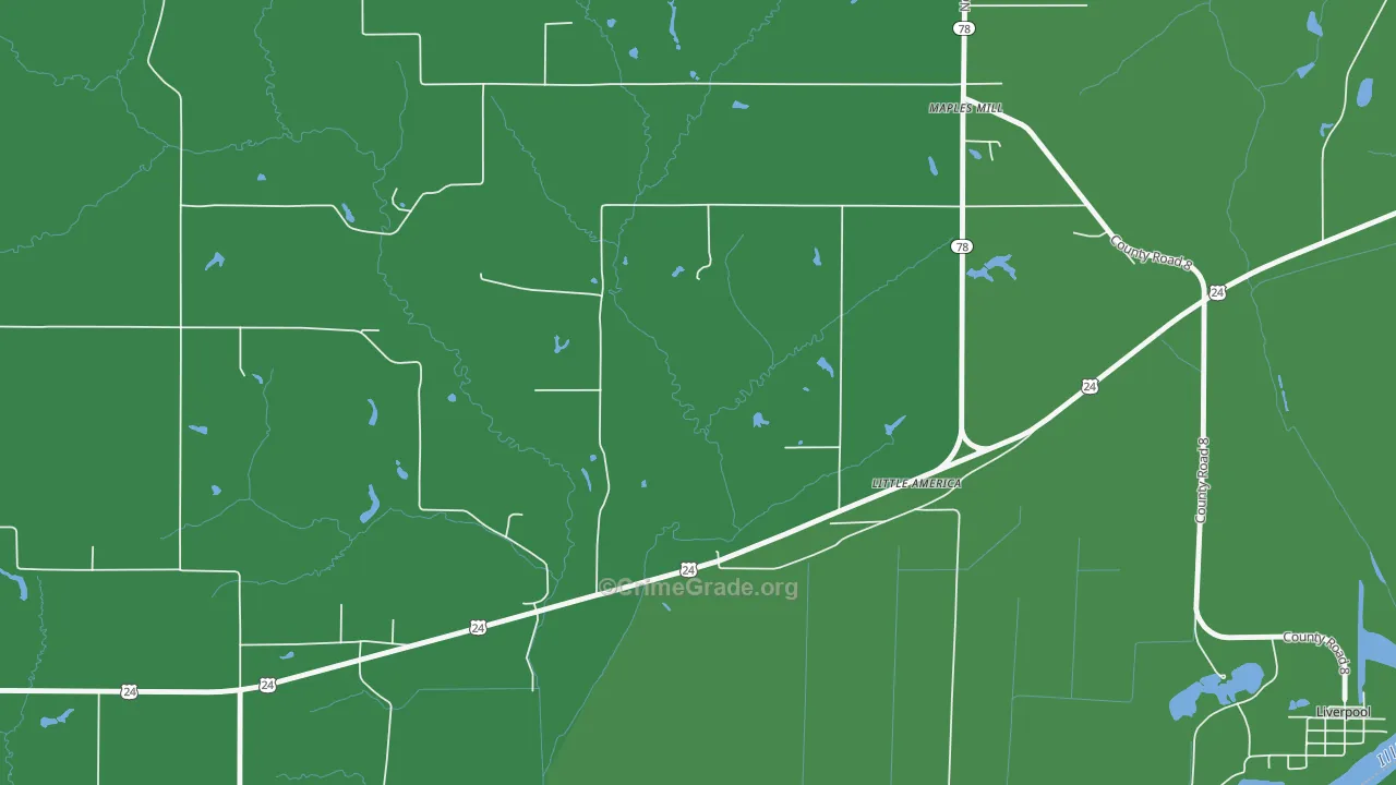 Little America, IL Map of Vehicle Theft Rates