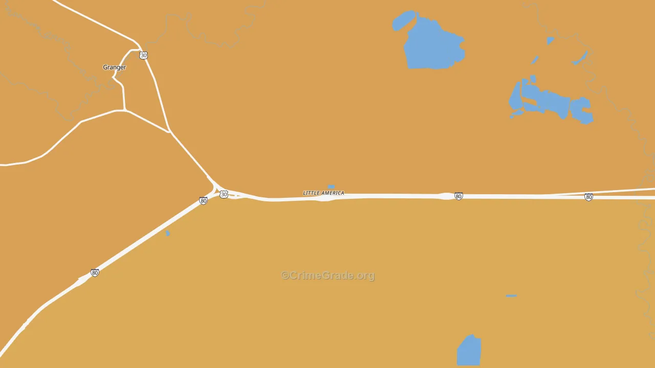 Little America, WY Map of Vehicle Theft Rates
