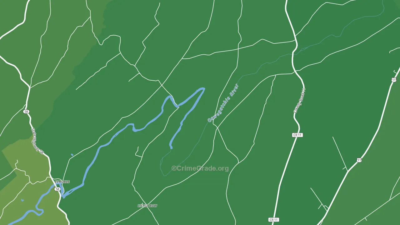 Little Bow, NY Map of Vehicle Theft Rates