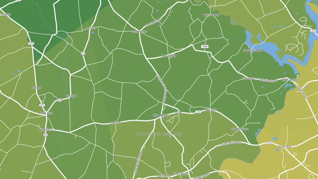 Little Britain, PA Map of Vehicle Theft Rates