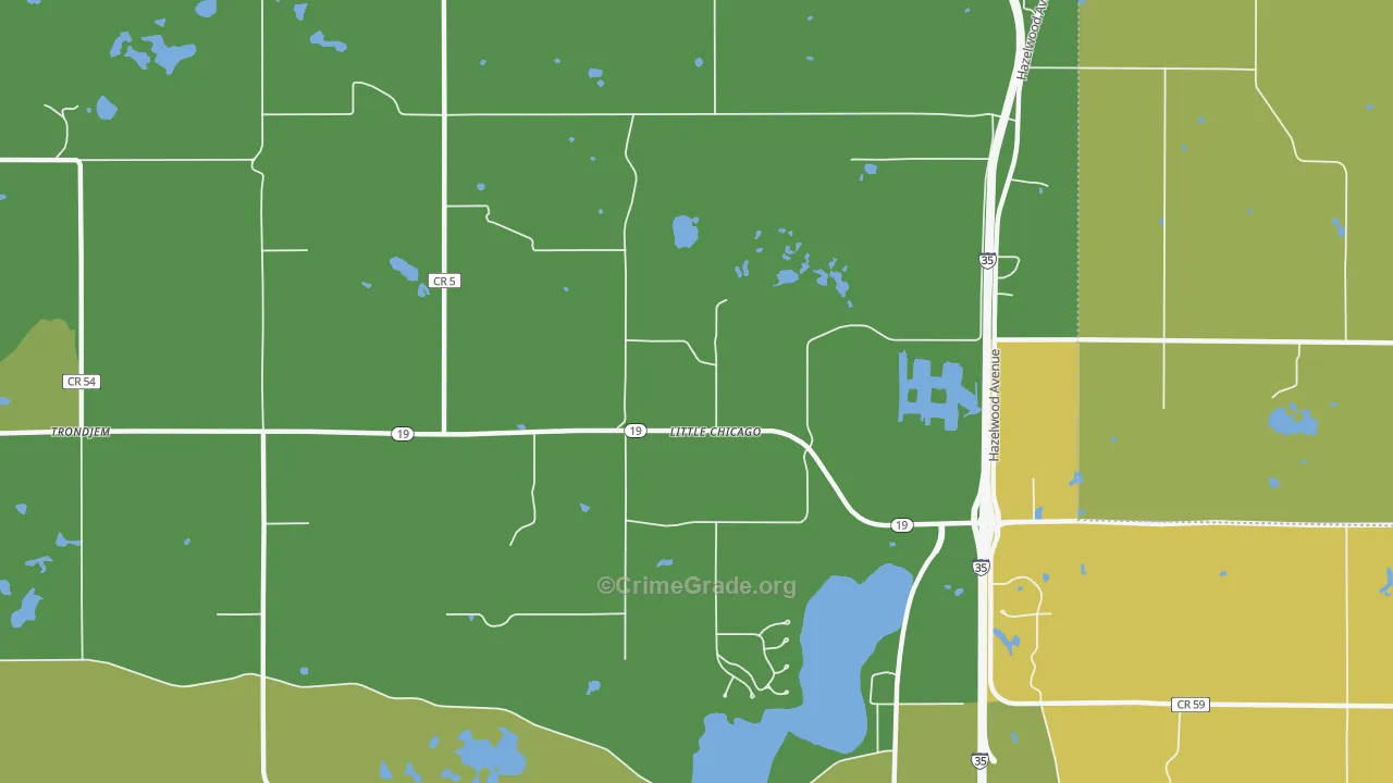 Little Chicago, MN Map of Vehicle Theft Rates