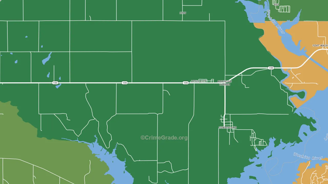 Little City, OK Map of Vehicle Theft Rates