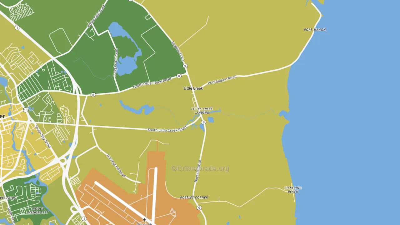 Little Creek, DE Map of Vehicle Theft Rates