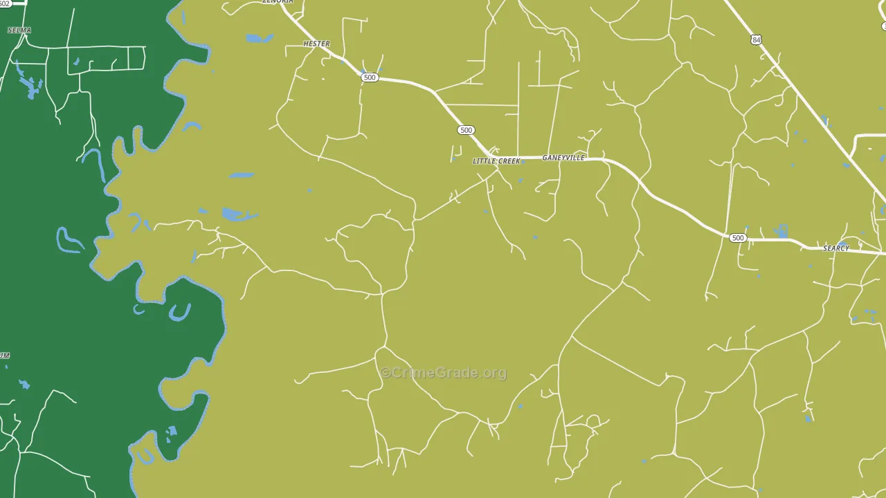 Little Creek, LA Map of Vehicle Theft Rates