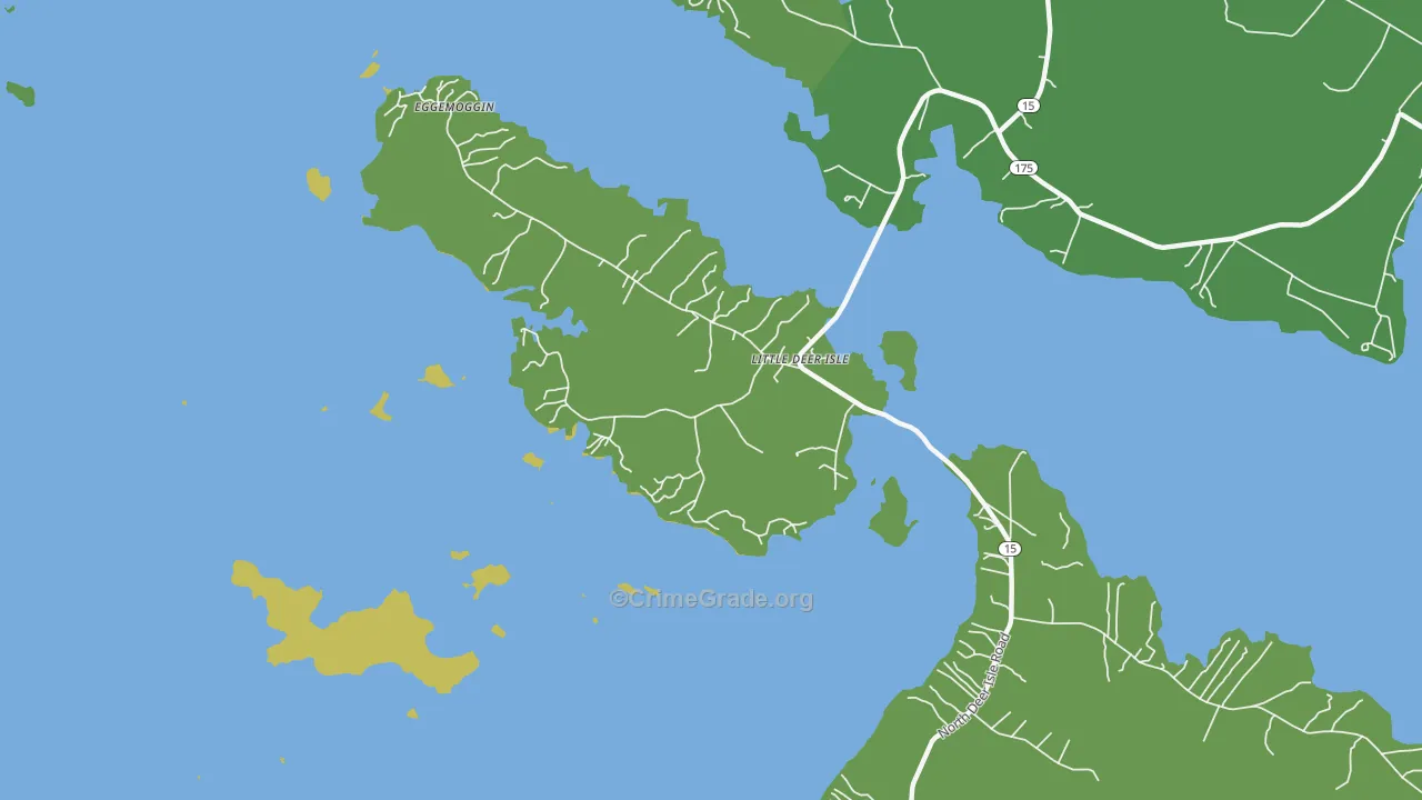 Little Deer Isle, ME Map of Vehicle Theft Rates