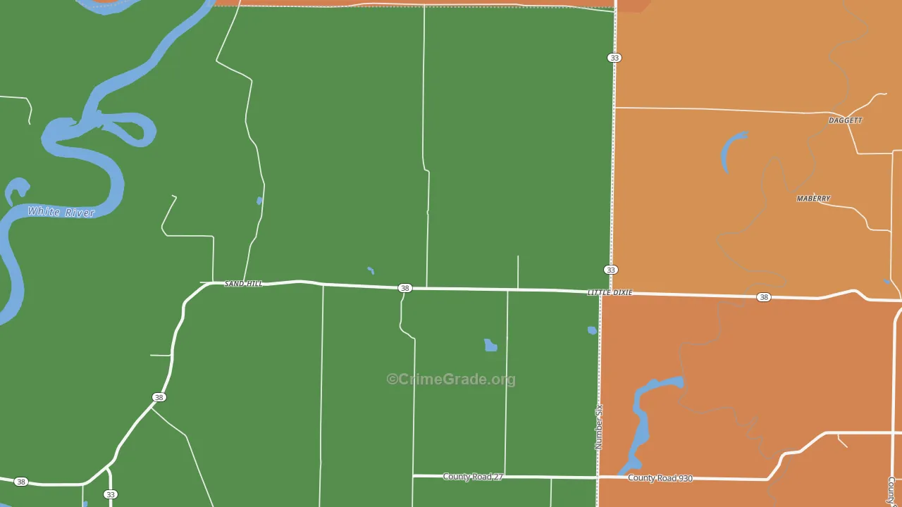 Little Dixie, AR Map of Vehicle Theft Rates