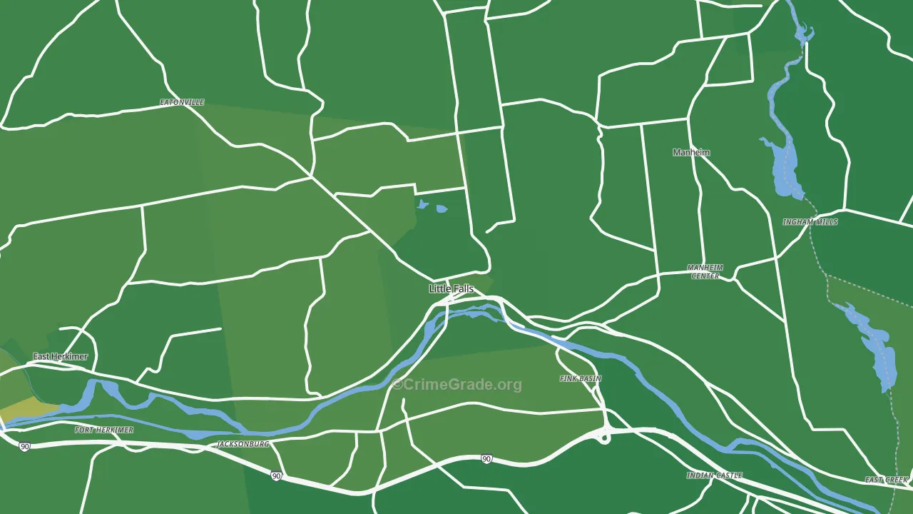 Little Falls, NY Map of Vehicle Theft Rates