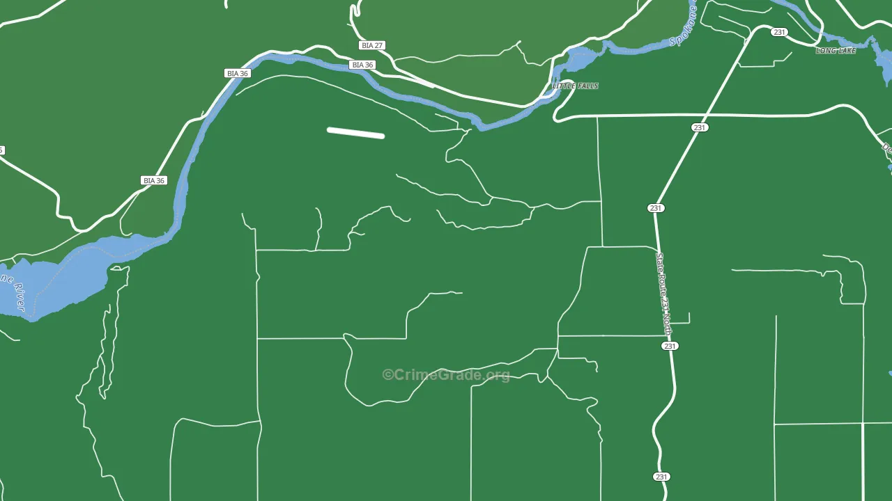 Little Falls, WA Map of Vehicle Theft Rates