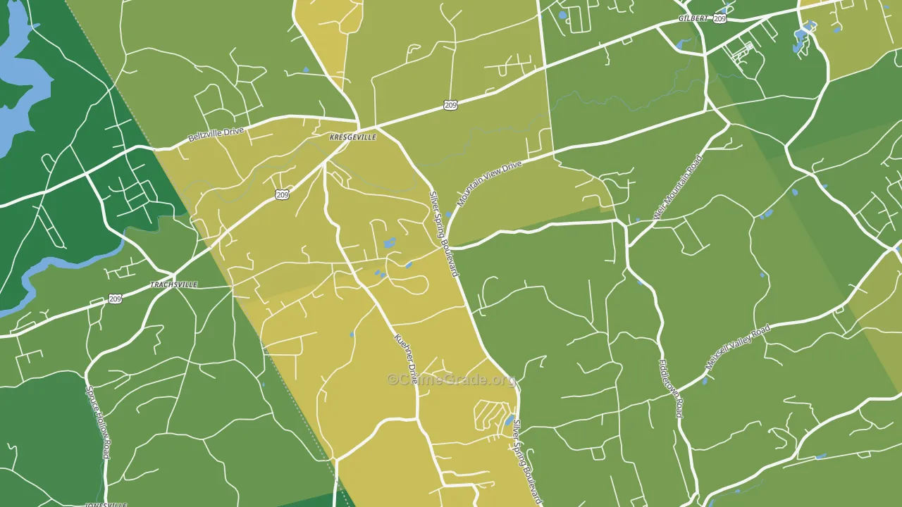 Little Gap, PA Map of Vehicle Theft Rates