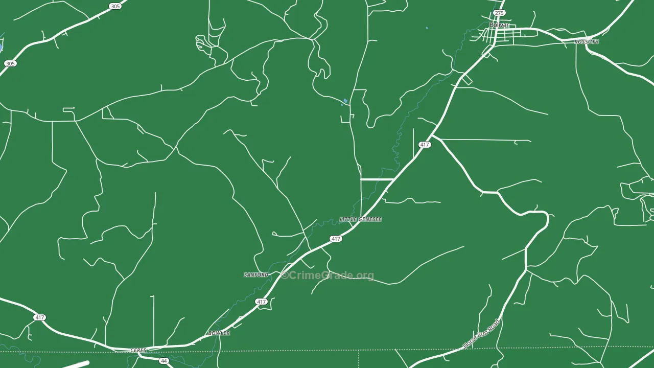Little Genesee, NY Map of Vehicle Theft Rates